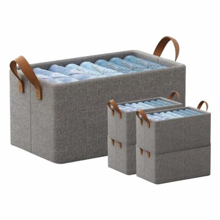 Efinito 2-Shelf Woven Fabric Wardrobe Organizer for Clothes - Foldable Storage - Perfect for Closet, Bedroom, or Office Organization