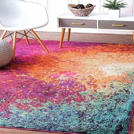 Efinito 3D Printed Vintage Persian Carpet Rug Runner for Bedroom/Living Area/Home with Anti Slip Backing (4X 6 Feet-Medium , Multi)-Pack of 1