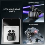 boAt Airdopes 141 Pro Buds, 13mm Drivers, Metallic Finish, 60HRS Battery, 4Mics ENx, Fast Charge, IPX5, v5.3 Bluetooth TWS in Ear Earbuds Wireless Earphones with mic (Obsidian Black) | Noise Cancelling | Long Battery Life | Fast Charging - Image 3