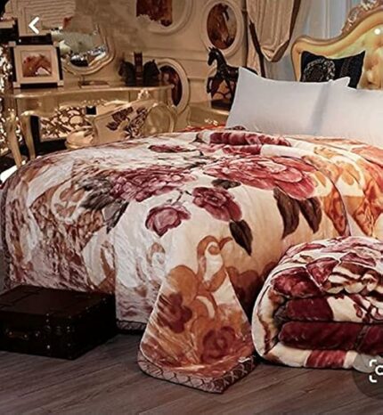 Efinito Ultra Soft Pure Luxurious Embossed Very Warm Korean Mink Blankets Single Bed Double ply for Winter - (60 x 90 Inch, Multicolor11)