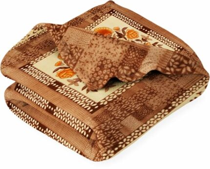 Efinito - 300 TC All Season Solid/Plain Light Weight Polar Fleece Single Bed Blanket (152 x 230 cm - Brown)