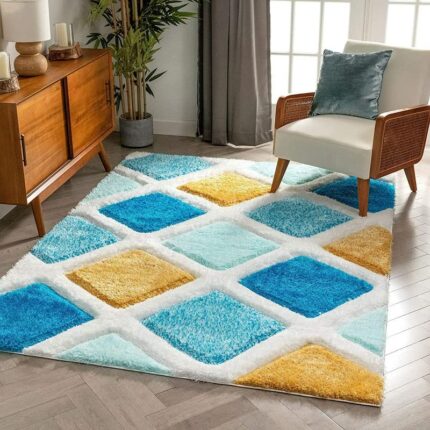 Efinito Generic Soft Fluffy Shag Area Rugs for Living Room, Shaggy Floor Carpet for Bedroom M-23,(4X6 FEET)