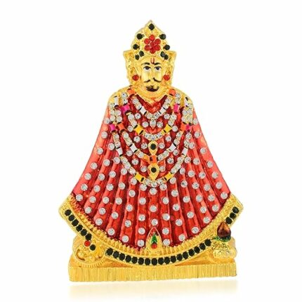 Efinito Brass Gold Plated Colourful Ricj Big Size Khatu Shyam ji Hindu Idol Home Decor Stand Puja Item Jewellery (STKL7805)