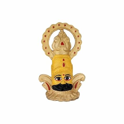 Art FIRLD Fine Quality Brass Khatu Shyam Ji Idol Decorative Showpiece - 16 cm (Brass, Gold)