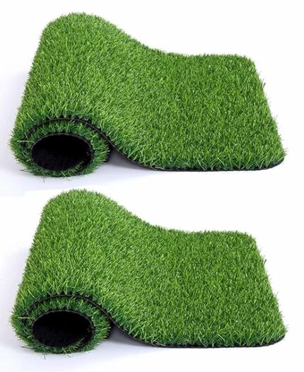 Efinito 35 Artificial Grass for Balcony Or Doormat, Soft and Durable Plastic Turf Carpet Mat, Artificial Grass 1 X 2 Feet, Green, 2 Pieces, Standard (KUBMART011790)