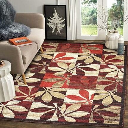 Efinito 3D Printed Carpet Rug Runner for Bedroom/Living Area/Home with Anti Slip Backing (3 X 5 Feet-Small, Multi, Pack of 1)