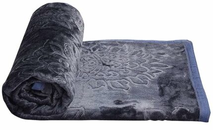 Efinito Single/Double Bed Mink Blanket King Size Heavy Winter Mink Soft AC Room Fleece All Weather Warm kambal (Gray, Single)