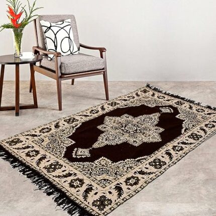Efinito Velvet Super Soft Area Rugs Silky Smooth Bedroom Carpet (4.5 x 3 Feet, Brown, Standard, HS_36_KUBMART019560)