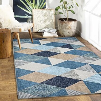 Efinito 3 x 5 Feet 3D Jet Multi Printed 3D Jet Premium Carpet Rug Runner and Carpets for Bedroom/Living Area/Home with Anti Slip Backing (3x5 ft, Crystal)