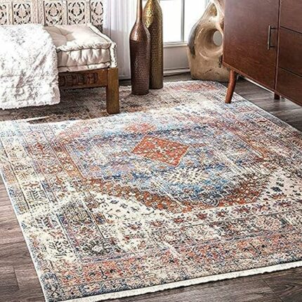 Status 3 x 5 Feet Multi Printed Vintage Persian Carpet Rug Runner for Bedroom/Living Area/Home with Anti Slip Backing
