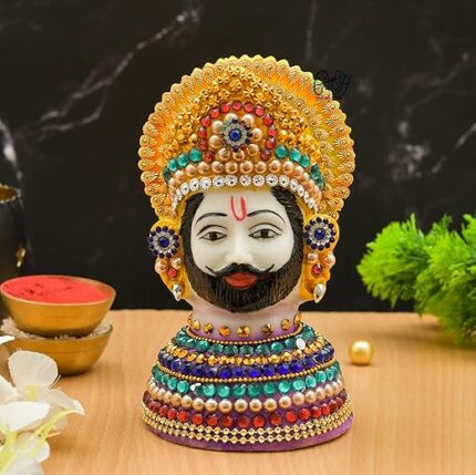 Efinito Polyresin Khatu Shyam Ji Statue | Shyam Baba Idol for Home Temple | Pooja Idols | Home Decor - Multicolor (6x3.5)(200 Grms.)