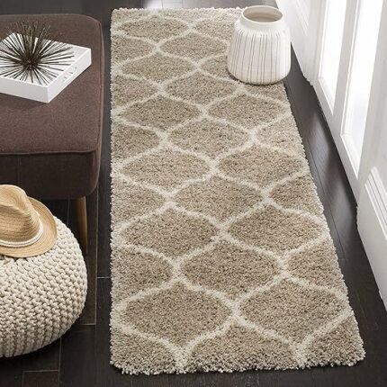 GLOY Home? Modern Soft Shaggy Fluffy Home Decorative Carpet for Living Room, Bedroom, Guest Room 2-inch Thick Carpet (2x3 Feet, Beige Ivory)