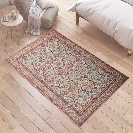 Status Printed Vintage Home Floor Decor Carpet Rug Anti Skid Backing for Home, Living, Office, Rooms & Bedroom (3 x 5, Multi-06)