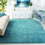 Efinito Soft Fluffy Shag Area Rugs for Living Room, Shaggy Floor Carpet for Bedroom, Girls Carpets Kids Home Decor Rugs, Cute Luxury Non-Slip Thickness 5 cm (2X3 FEET, Aqua)