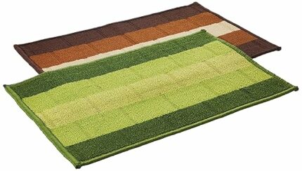 Efinito Premium Polypropylene Home Decor Doormats - (Pack of 2, Brown & Green), Rectangular, 58 x 38 cm