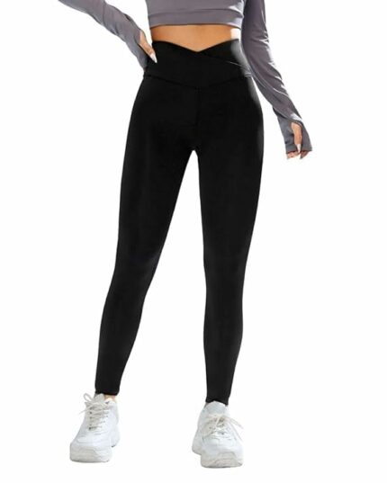 Imperative Regular High Waist Stretchable Gym Tights Leggings with Crossover Belt for Women & Girls | Gym Wear/Active Wear Tights Yoga Pants.