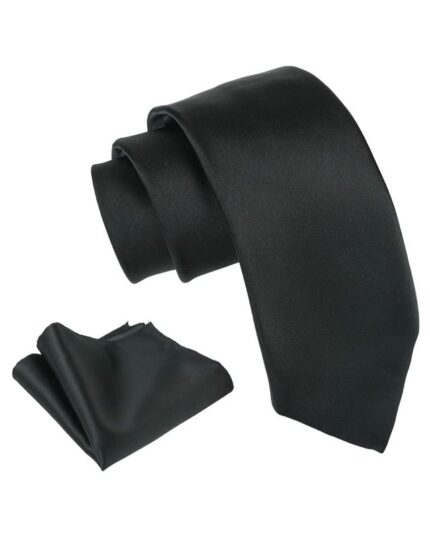 Axlon Men's Solid Micofiber Formal Tie Necktie with Pocket Square Set for Men - Stylish & Durable (40 Colors) (AXSOLID_PN1)
