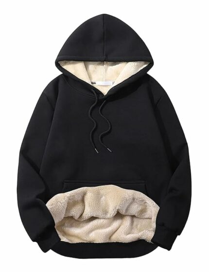 BLACKSTEP Women's Fleece Sherpa Hoodie, Winter Warm Pullover Sweatshirt, Soft Fur Lined, Casual Hooded Sweatshirt, Cozy & Stylish Outerwear