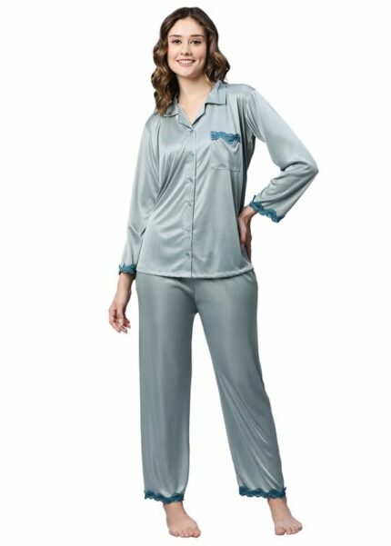 AV2 Women's Satin Solid Pajama Set Pack of 1