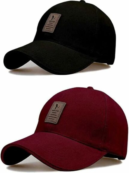 SELLORIA A Brand Soft Cotton Adjustable Unisex Cap for Men - Stylish & Durable and Women Freesize Baseball Caps (Pack of 2)