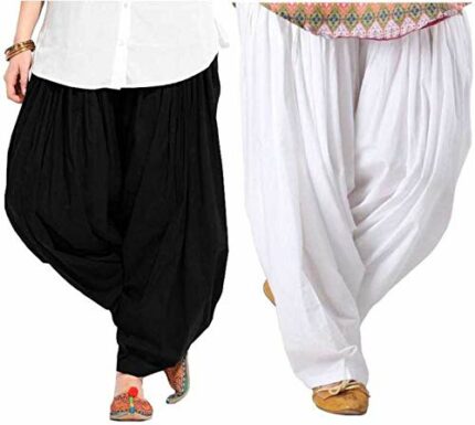 ABRAV Woman's Plain Cotton Patiala Salwar Combo of 2 (Free Size) Patiala || Patiyala || Patiala Pants || Cotton Patiala || Patiala Combo for Women's
