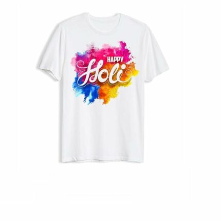Diamond Craft Unisex Dryfit Happy Holi Print Holi T-Shirt for Men Women Couple Kids Adult Boy Girl Family| Combo T-Shirt for Entire Family