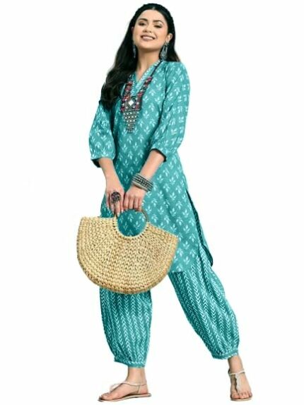 LookMark Womens Cotton Blend Kurta Set