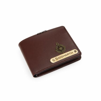 AICA Personalized Name & Charm Leather Mens Wallet (Darkbrown) | Birthday Anniversary Wedding Gifts for Men - Stylish & Durable