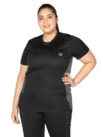 CHKOKKO Women Plus Size Round Neck Dry Fit Gym Sports T-Shirt