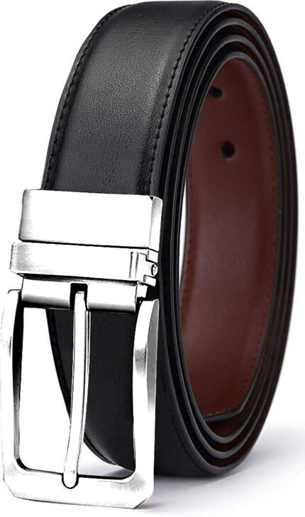 ZORO Men's Vegan Leather Reversible Black and Brown Premium Belt | Formal/Casual | Rotating Buckle | RSTX-04 |