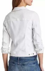 TEKTARWI 3/4th Sleeve Comfort Fit Regular Collar Denim Jacket for Women/Girls Women White Denim Jacket - Image 2