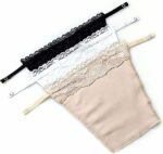 GLAMORAS Cotton Clip On Camisole for Women Mock Lace | Deep Neck Cleavage Cover Up Inner Cami Secret Slip for Women | Free Size - Set of 3
