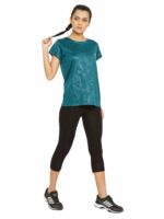 Clovia Women's Polyester Activewear Short Sleeve Sports T-Shirt