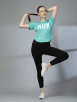 CHKOKKO Women Round Neck Dry Regular Fit Gym Sports Printed T-Shirt - Image 6