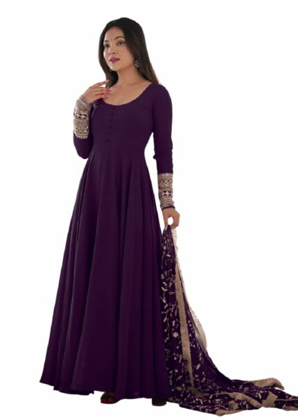 Hellaro Export Anarkali Gown with Embroidered Dupatta for Women, Georgette Fabric || Anarkali Gown Gown for Women || Ethnic Wear Gown