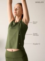 Wiselife Yoga Tank Top for Women ? Gym Wear, Sleeveless Workout, Running & Sports Tank Tops, Lightweight Activewear, Regular Fit Vest, Super Combed Sports, Fitness, Exercise, Running, Gym Vest - Image 5