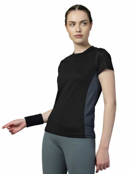 CHKOKKO Women Round Neck Dry Fit Gym Sports T-Shirt