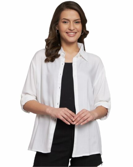 FUNDAY FASHION Women Regular Fit Solid Casual Shirt