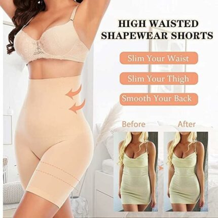 NIRDAMBHAY Tummy Tucker Women's High Waist Anti Rolling Strips Shapewear Comfortable Slimming Panties Underwear Body Compression Shorts (Size : 32 to 40 Inch)