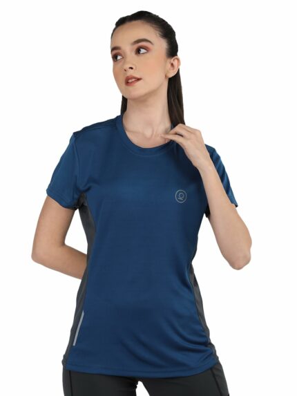 CHKOKKO Women Round Neck Dry Fit Gym Sports T-Shirt