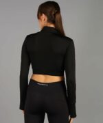 E1.88 Woman Zip Croptop with Thumbholes || Women Activewear top with Thumbhole ||Zip Gym Croptop with Thumbholes - Image 5