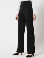 KOTTY Women Straight Fit Polyester Blend Solid Trousers - Image 2