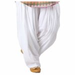 Prabha creations Women's Loose fit Cotton semi Patiyala Salwar White