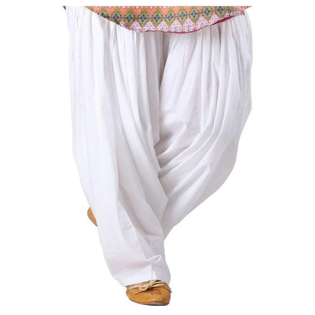 Version 1.0.0 Prabha creations Women's Loose fit Cotton semi Patiyala Salwar White - Image 1