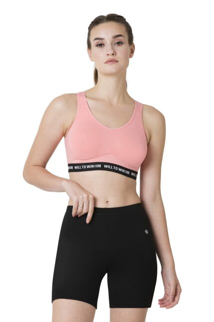 Van Heusen Women Proactive Wireless Non Padded Sports Bra - Anti Bacterial, Full Coverage, Light Impact |Material: Cotton
