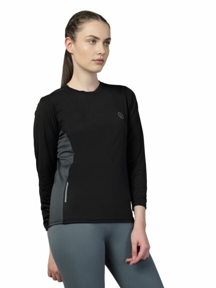 CHKOKKO Women's Full Sleeve Dryfit Round Neck Gym Sports T-Shirt