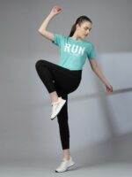 CHKOKKO Women Round Neck Dry Regular Fit Gym Sports Printed T-Shirt - Image 5