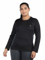 CHKOKKO Women Regular Fit Full Sleeve Round Neck Dry Fit Gym Sports T-Shirt