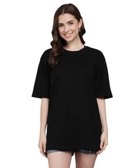 FUNDAY FASHION Women Cotton Half Sleeve Printed Oversized Relaxed Fit T-Shirts/Girls (Pack Of 2)