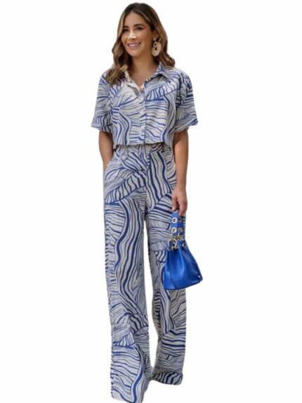 Leriya Fashion Rayon Geometric Regular Stylish | Festive Travel for Half Sleeve Women Co-ord Set